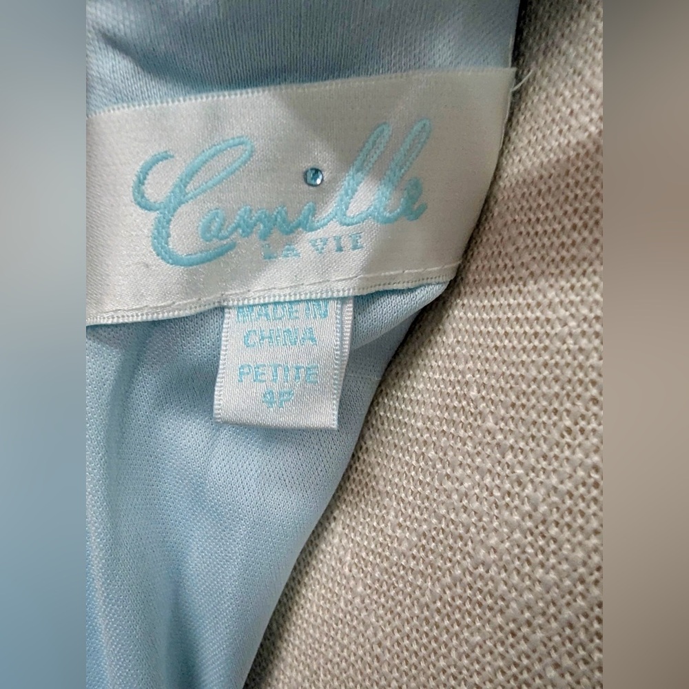 Camilla La Vie Light Blue Sequin Corset Back Mermaid Prom Dress Petite 4P Gown - Picture 9 of 10
